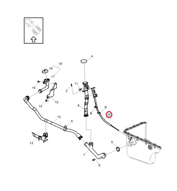 Głębokościomierz bagnet oleju Renault Gama D Narrow 7422236247