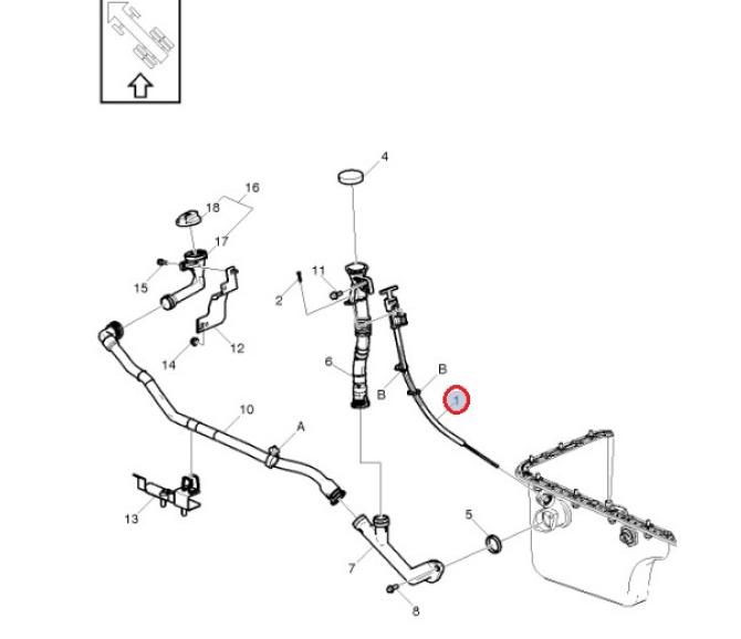 Głębokościomierz bagnet oleju Renault Gama D Narrow 7422236247