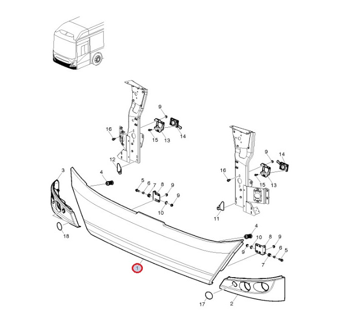 Zderzak przedni Volvo Bus B0E 23289509