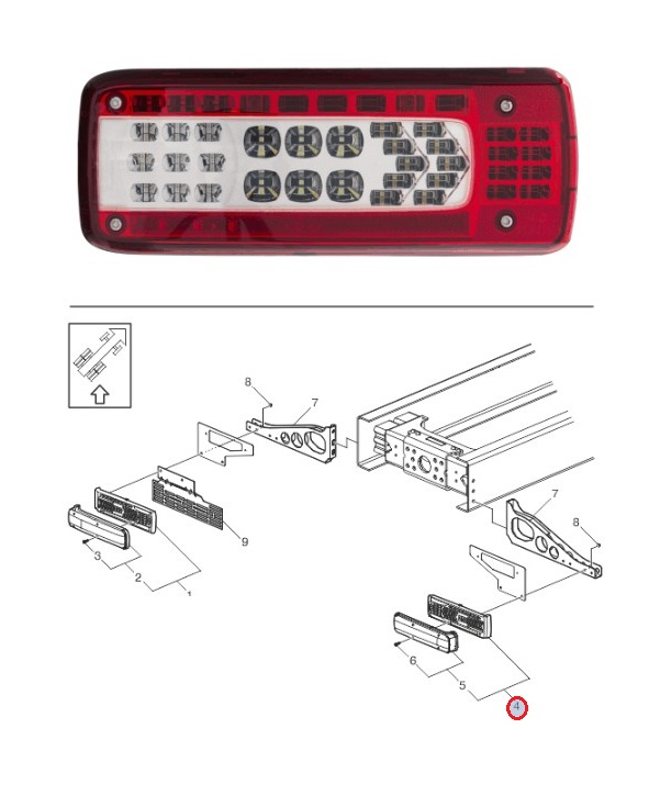 Lampa tylna LED RH Volvo FH4  23522305