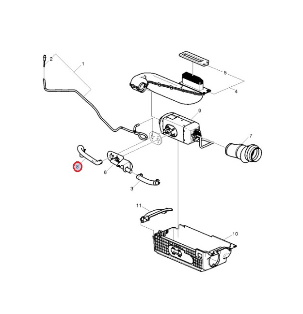 Przewód wlotu powietrza ogrzewania postojowego 7482286035