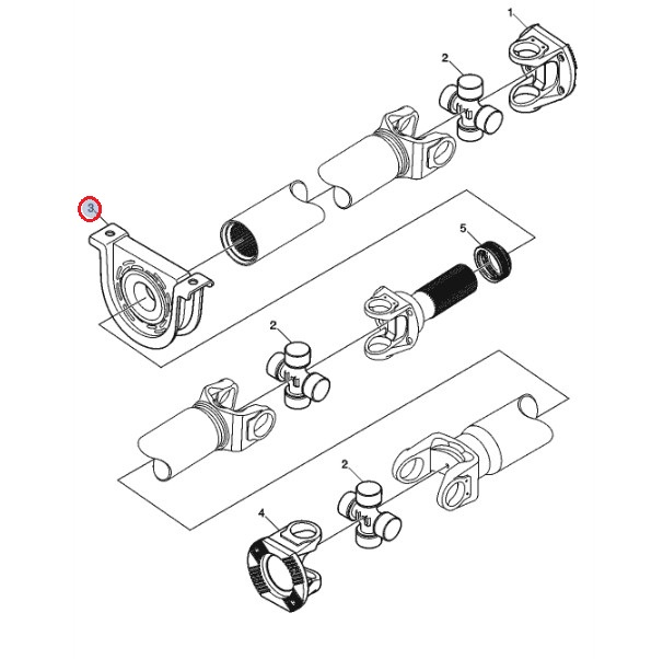 Łożysko podpora wału napędowego 22458722