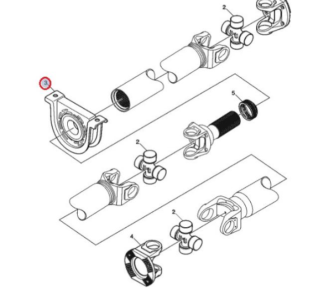 Łożysko podpora wału napędowego 22458722