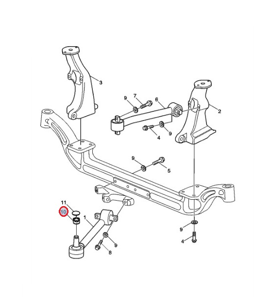 Nakrętka drążka reakcyjnego 22706043