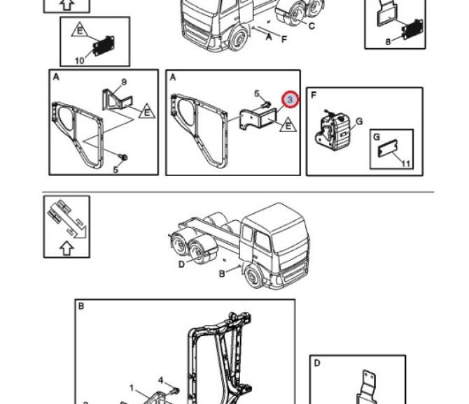 Wspornik światła obrysowego lewy 24622837