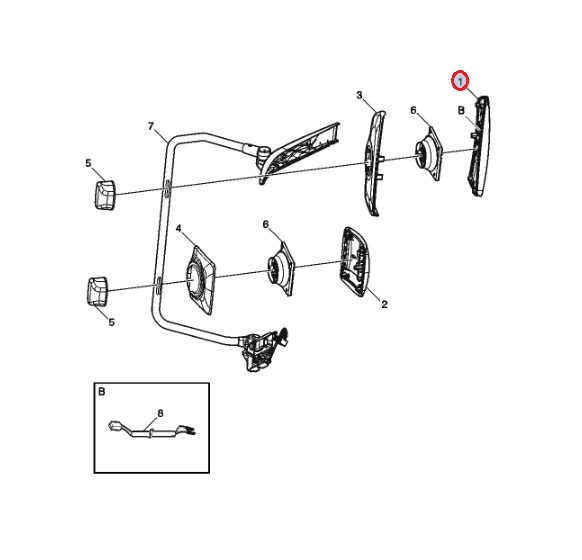 Wkład lusterka głównego prawy 26002474