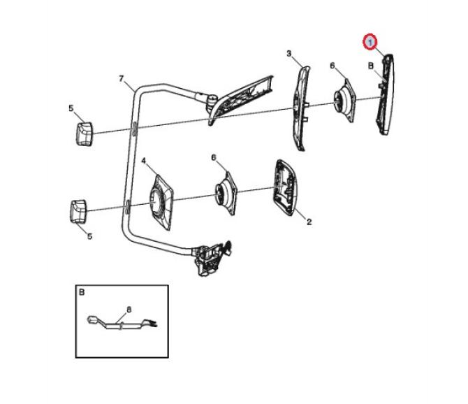 Wkład lusterka głównego prawy 26002474