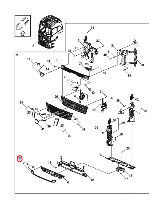 Panel środkowy zderzaka Volvo FH5 Areo 78617186