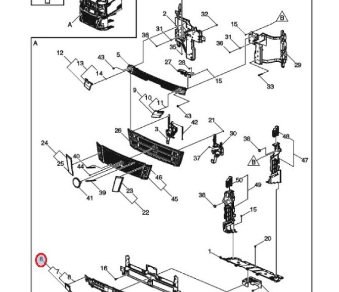 Panel środkowy zderzaka Volvo FH5 Areo 78617186
