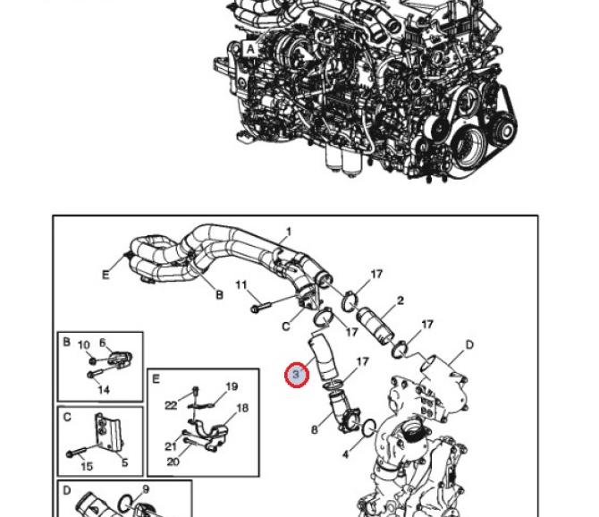 Przewód chłodzenia hydraulicznego zwalniacza 7423861004