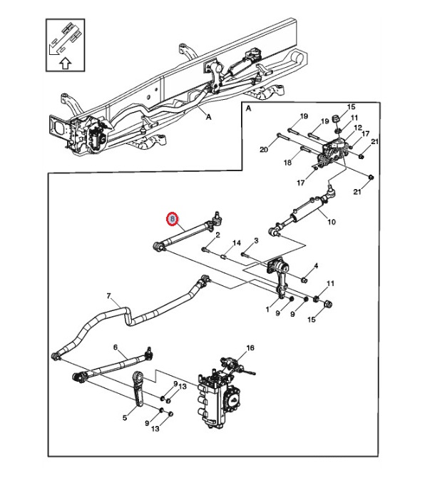 Drążek wzdłużny drugiej osi przedniej 23341698