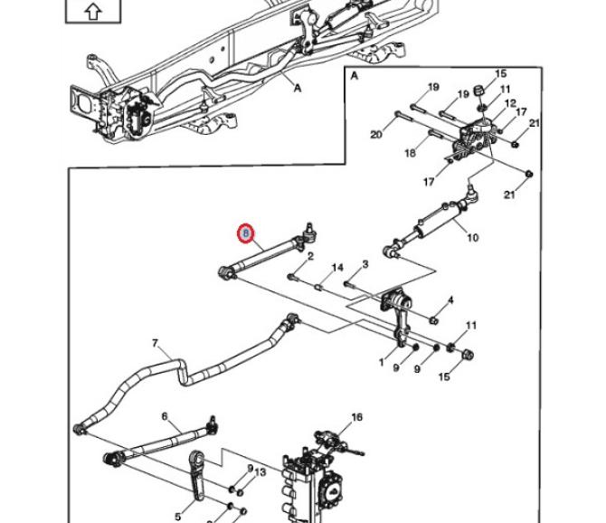Drążek wzdłużny drugiej osi przedniej 23341698