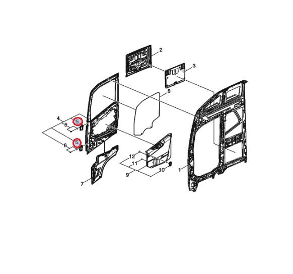 Zawias drzwi prawy 24926554