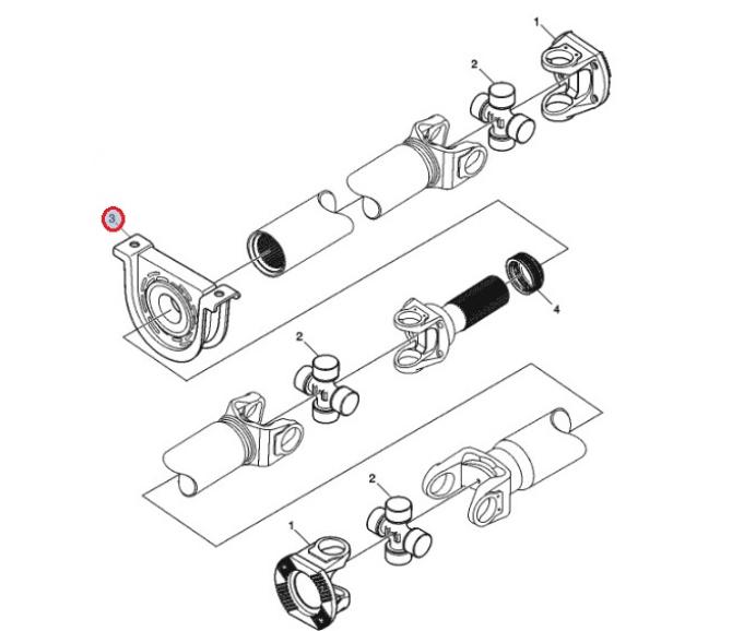 Podpora wału z łożyskiem 7422458722