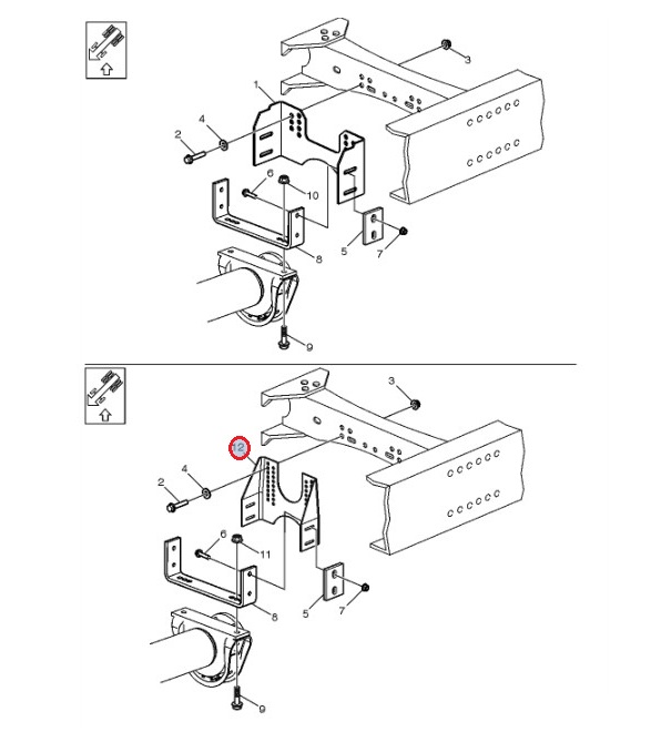 Wspornik podpory wału napędowego 7423362473