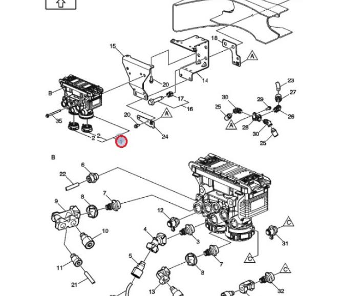 Modulator hamulca pneumatycznego, REMAN 7485040644