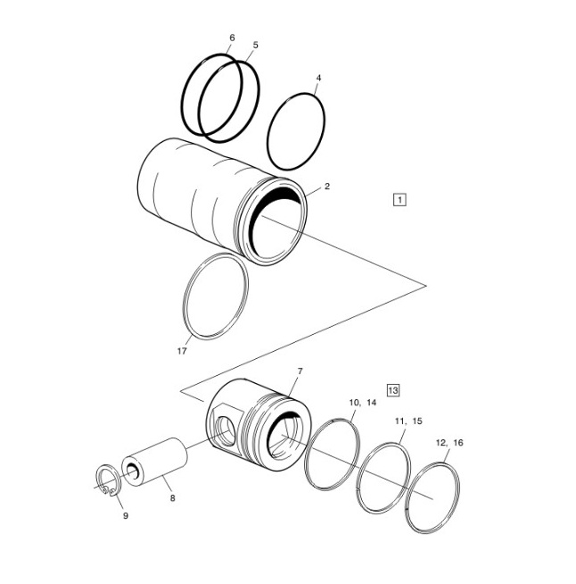 Zestaw tulei cylindrycznej z tłokiem B12B 20521949