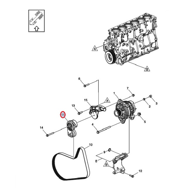 Napinacz pasa alternatora 24767586