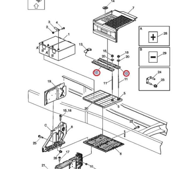 Wspornik mocowania akumulatorów 7421752239
