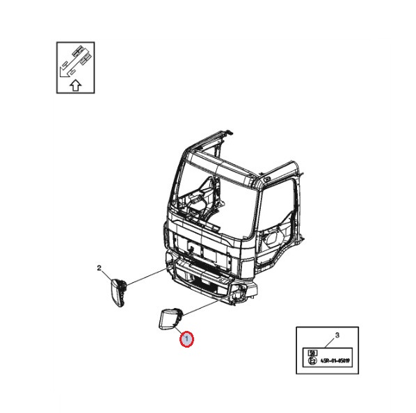 Reflektor główny LH Volvo FL3 