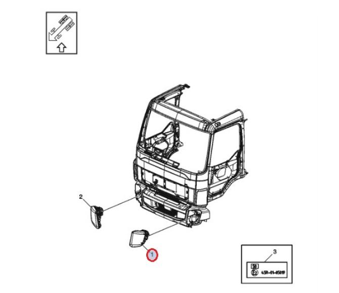 Reflektor główny LH Volvo FL3 