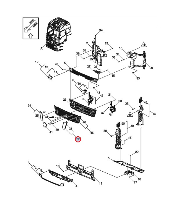 Nakładka stopnie dolnego lewego Volvo Areeo LH 24214961