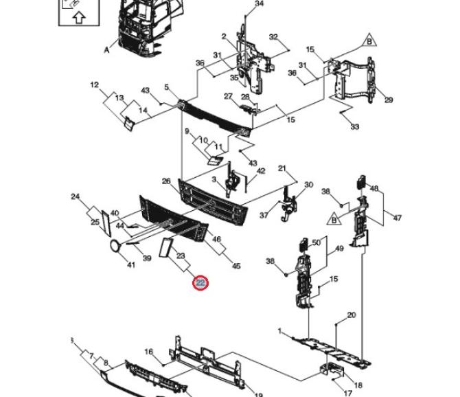 Nakładka stopnie dolnego lewego Volvo Areeo LH 24214961