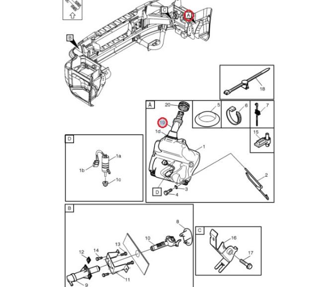 Wlew zbiornika do spryskiwaczy Volvo FE 85111862