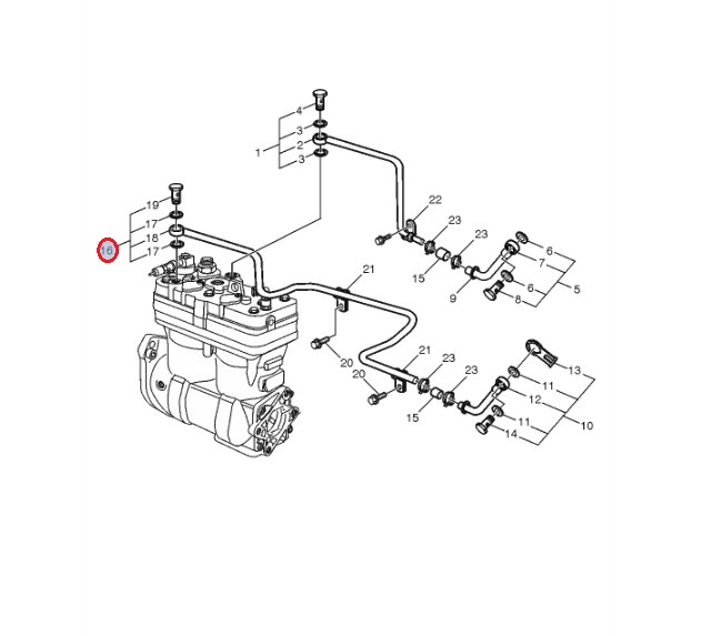 Przewód układu chłodzenia kompresora powietrza 22463666