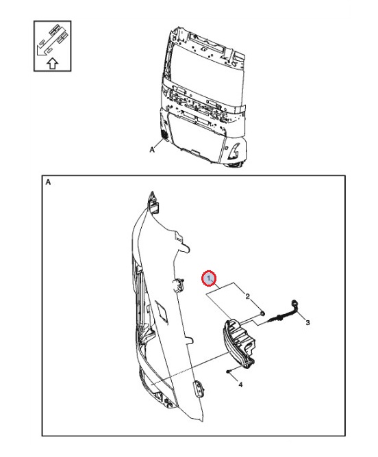 Halogen prawy Volvo Areo 23932944