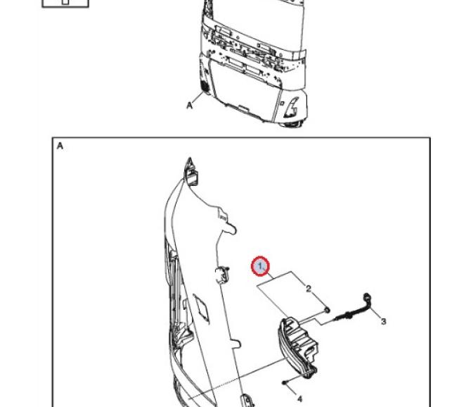 Halogen prawy Volvo Areo 23932944