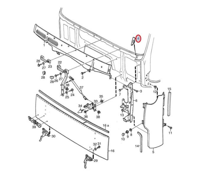 Zaślepka podszybia Volvo FH12 3981472