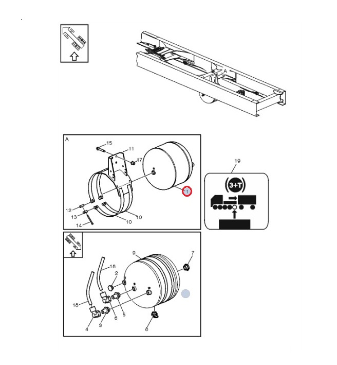 Zbiornik sprężonego powietrza 39 litrów VOLVO 23544954