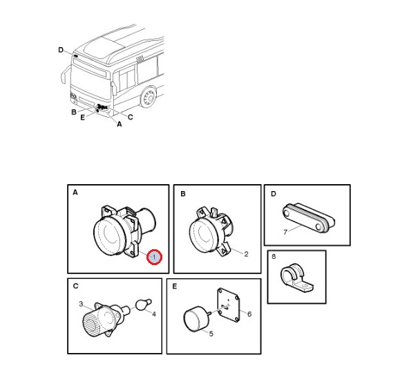Reflektor Volvo BUS B5LH 21079962