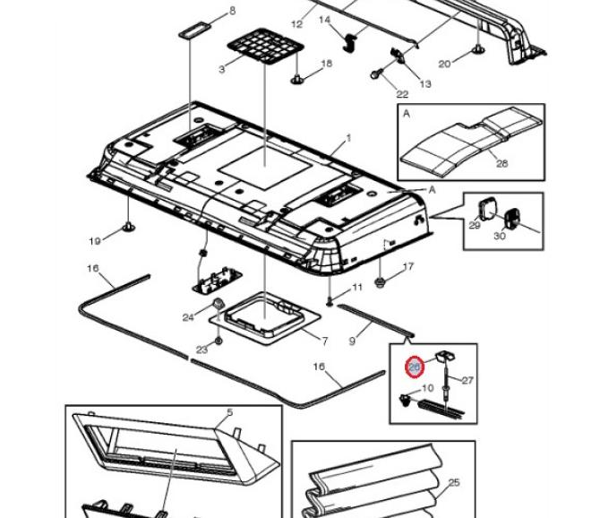 Podpora szyny prowadzącej zasłony Volvo FM4 24120827