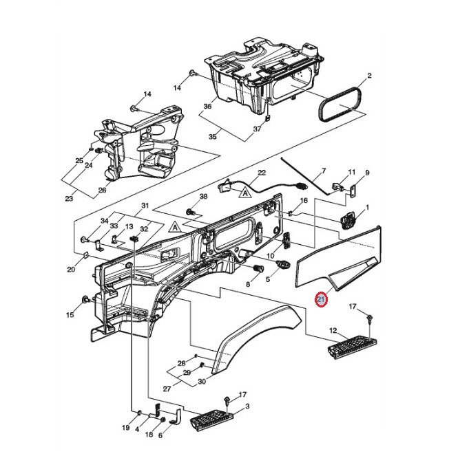 Pokrywa schowka bocznego Renault Gama T 7423513699