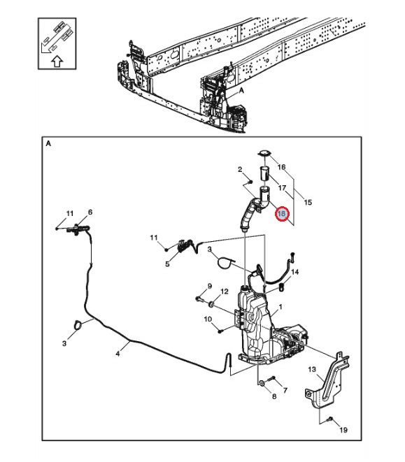Gardziel wlewu płynu do spryskiwaczy 24762463