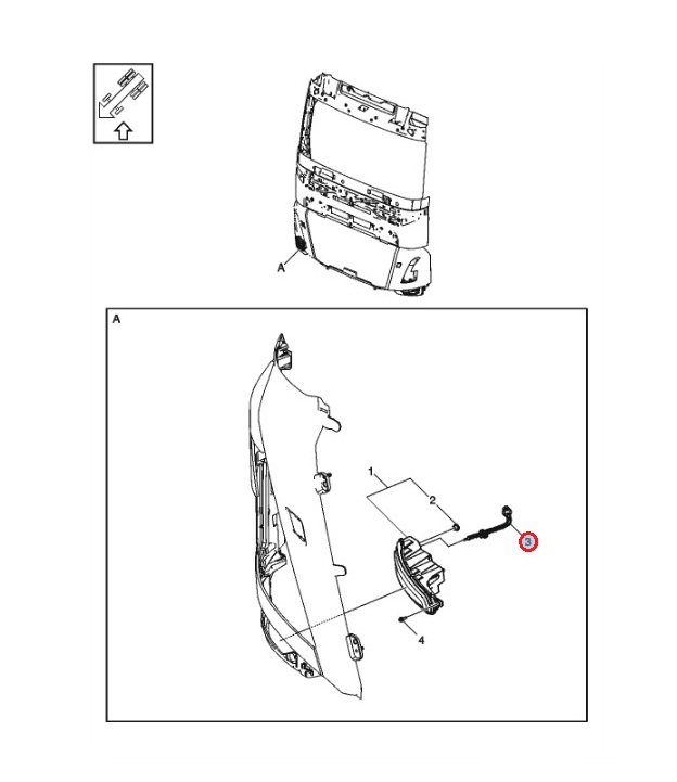 Linka regulacji halogenu prawa Volvo FH4B 78637852