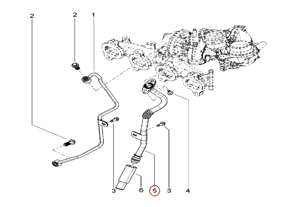 Przewód układu oleju turbosprężarki Renault Master III 7485143404