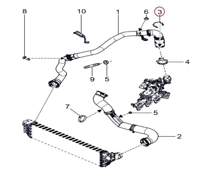Zabezpieczenie przewodu powietrza turbodoładowanego Renault Master III 7485159897