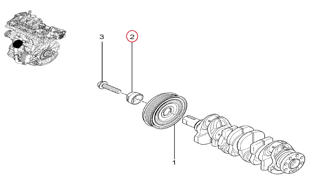 Element montażowy koła pasowego Renault Master III 8200386207