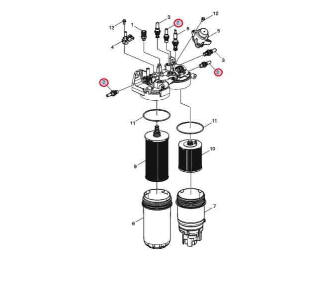Nypel podstawy filtrów paliwa 7423826616