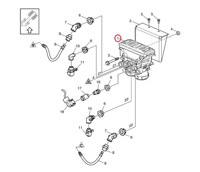 Modulator pneumatyczny tylny, REMAN 85040931