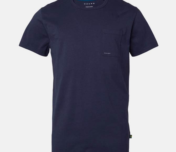 koszulka  z kieszonką - Volvo Word Mark - Navy Blue - rozmiar 3XL