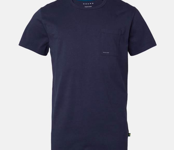 koszulka  z kieszonką - Volvo Word Mark - Navy Blue - rozmiar 3XL