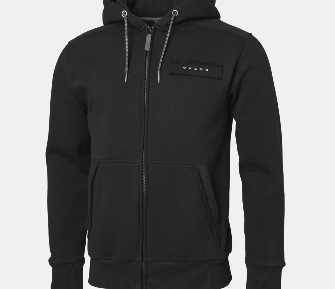 RUGGED FULL ZIP HOODIE - VOLVO WORD MARK - BLACK - L